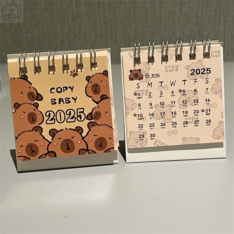 2025 Mini Cartoon Capybara Desk Calendar Desktop Calendar Small Ornaments Decoration