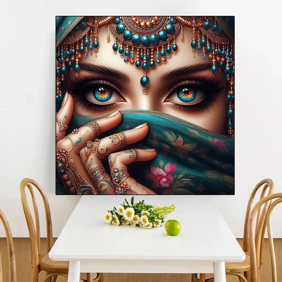 New 2024 Diamond Painting Middle Eastern Woman Full Square Cross Stitch Embroidery Exotic Portrait Mosaic Handmade Home Decor