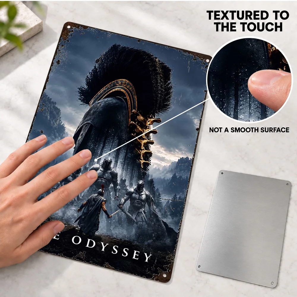 The Odyssey Epic Warrior Aluminum Poster Personalized Metal Sign Gothic Illustration Wall Art For Home Office Book Lover Gift