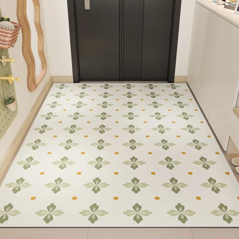 Simple Fresh Entrance Doormat Anti-fouling Oil-proof PVC Kitchen Carpets Home Comfortable Soft Foot Feel Balcony Bathroom Rug 러그