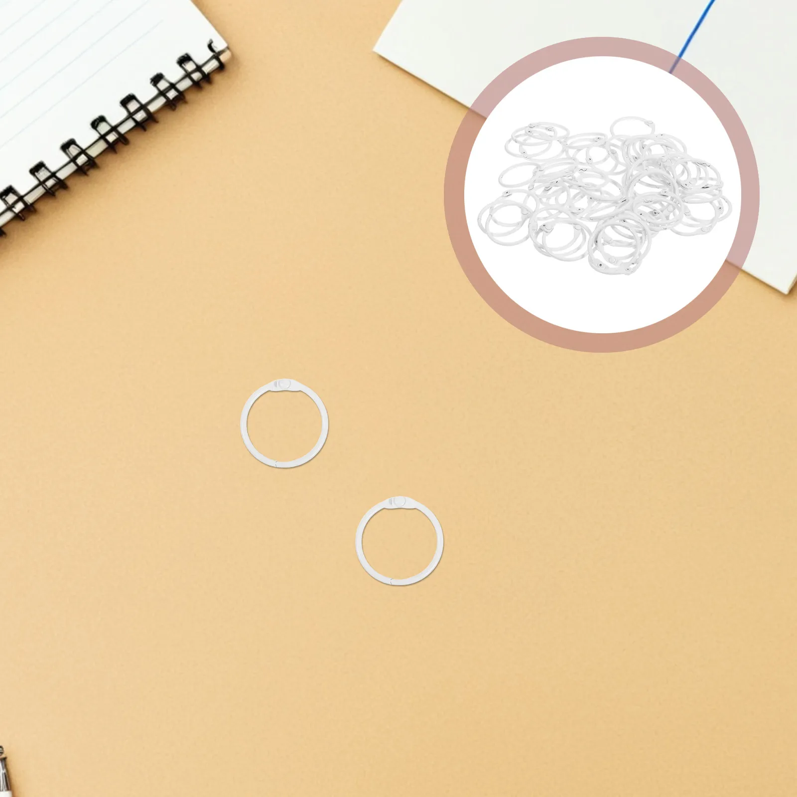 

60Pcs Metal Binder Rings Flash Card Loose Leaf Rings Scrapbook Album Notebook Office Supplies Scrapbook Binding Ring