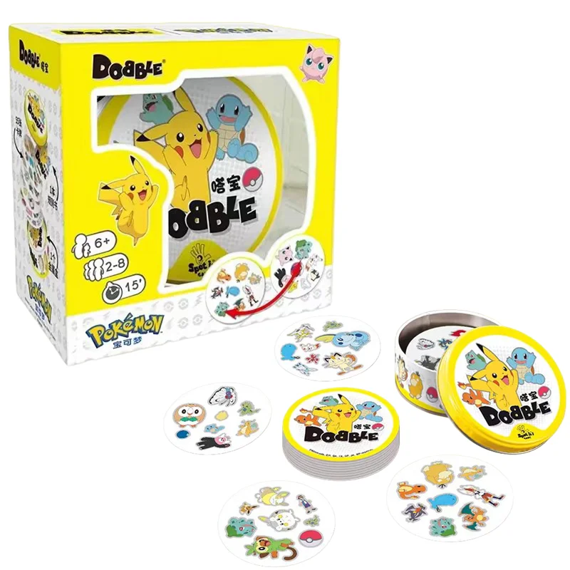 Image of Pokemon Kartenspiel Spot It Spaß für Familienpartys Brettspiel Pikachu Anime Kinder Puzzle Spielzeug 2-8 Spieler 15 Minuten Reisegeschenke Sammlerstücke Spielzeuge