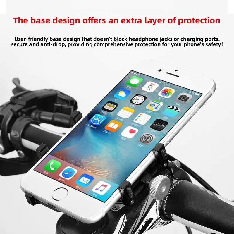 BENGGUO 360° Rotatable Bike Phone Holder Full Aluminum Anti-Vibration Quick Install Bracket for Cycling