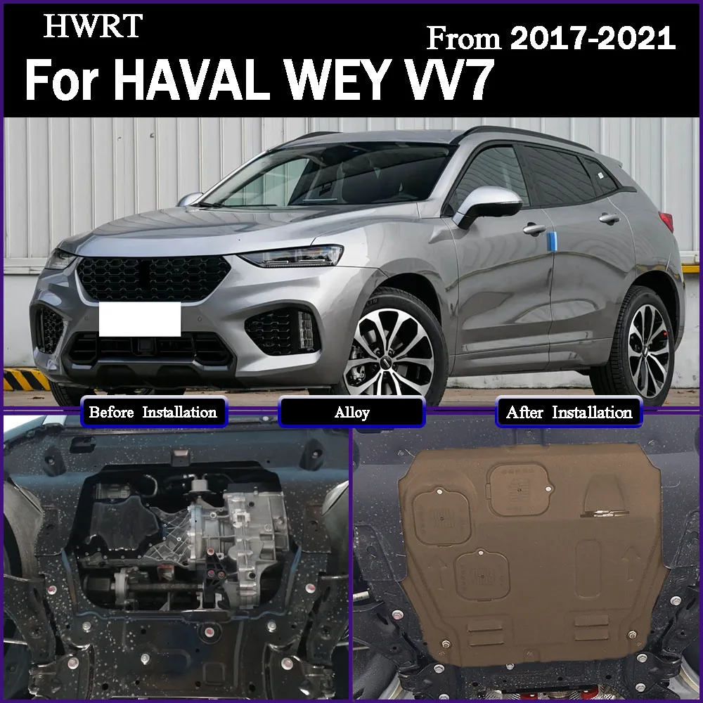 

For HAVAL WEY VV7 2017-2021 2.0T Higher Quality Black Under Engine Guard Mudguard Board Splash Shield Mud Fender Plate Panel