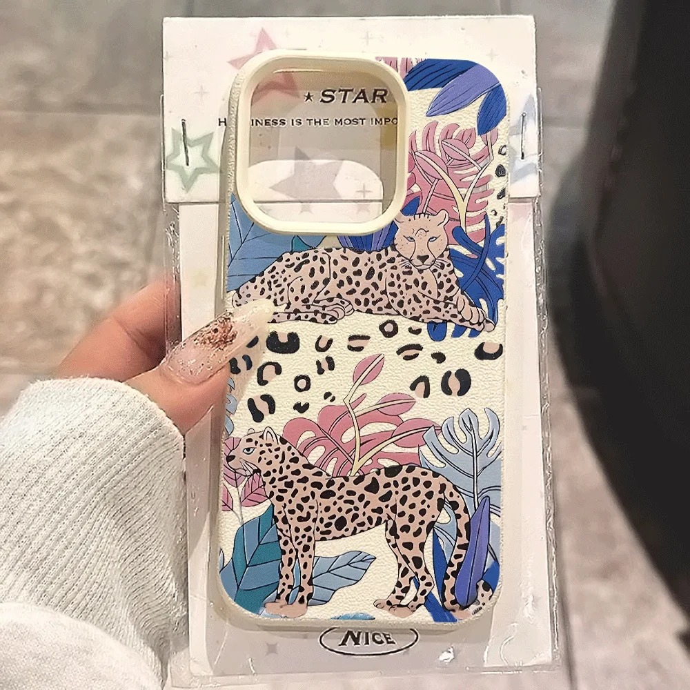 Tropische Geparden-Handyhülle für iPhone 17 16 15 14 13 12 11 Pro Max 16 15 14 Plus 17 16 15 14 13 Pro 17Air Silikon-Matt-Cover – Detail 1