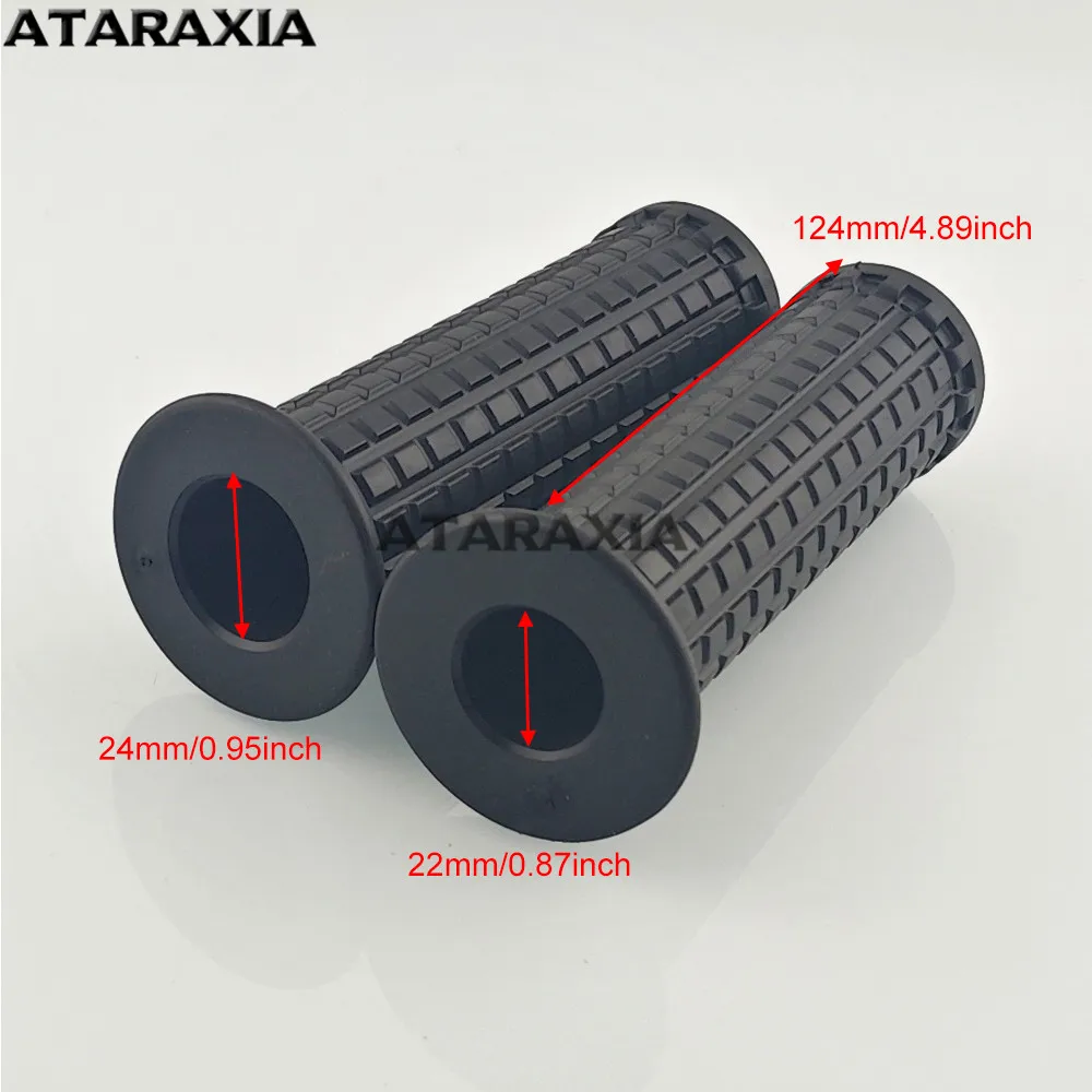 Cafe Race Motorcycle Handlebar Grip Retro Rubber Handle Bar Non Slip Unviersal Vintage Grip 22MM 7/8" handlebar cafe racer moto view 2