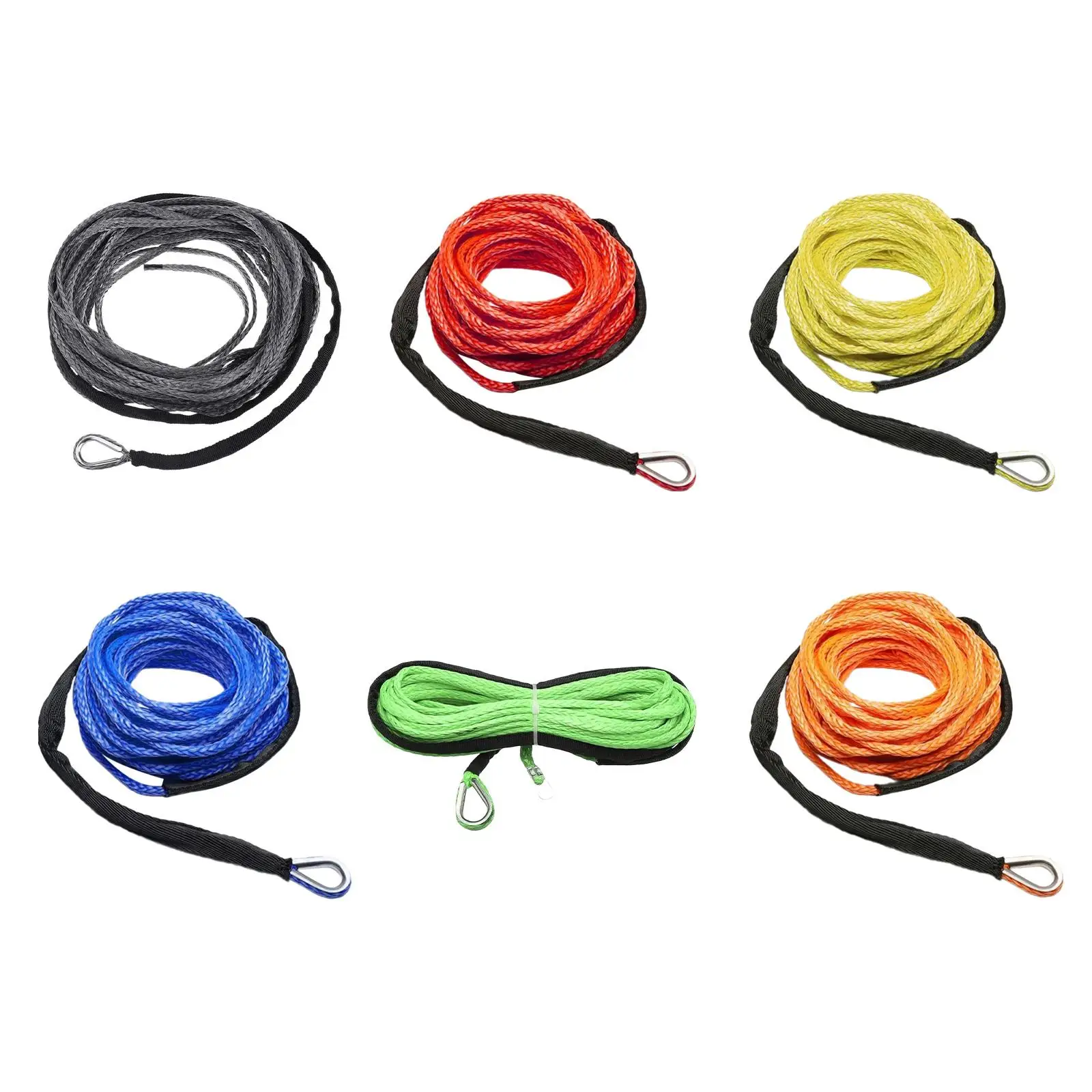 

Tow Rope 15M*6mm Tow Strap with Sheath Winch Rope for Car Vehicle Truck