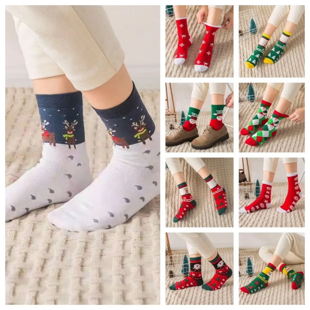 

Gift Snow Christmas Socks Thickened Elk Santa Claus Socks Crew Socks Middle Tube Socks Cartoon Hosiery New Year