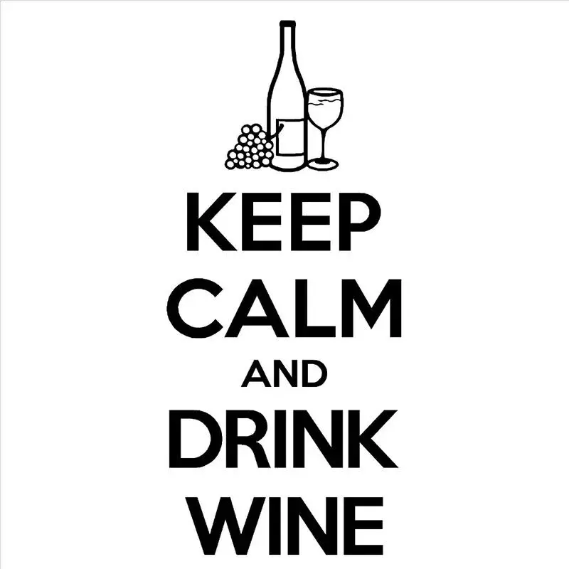 Keep Calm and Drink Wine Quotes Wall Sticker Removable Art Kitchen Wall Decals Bar Design Decoration Window Sign L772