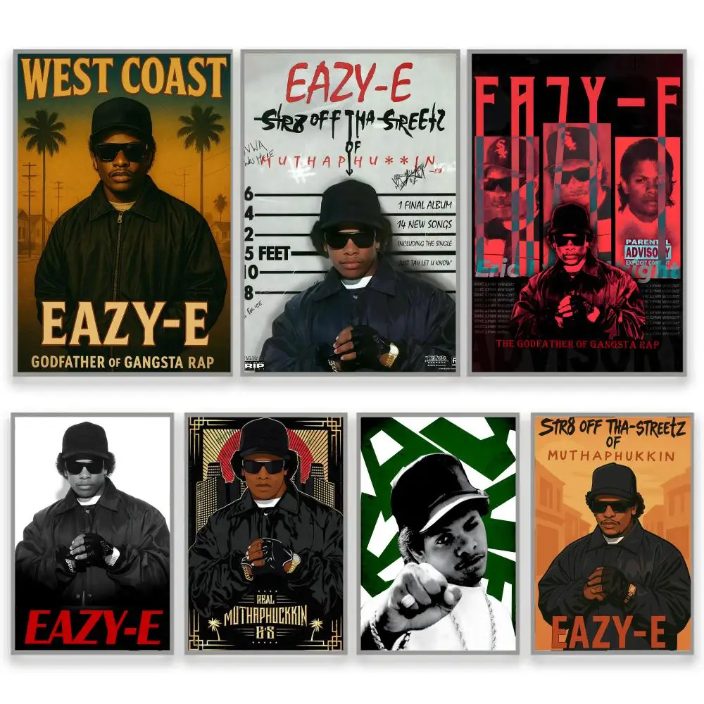 Gangsta Rap E-Eazy E-E Poster Adesivo Perfeito Arte Autoadesiva Projetado para Casa, Jantar, Espaços de Escritório Durável