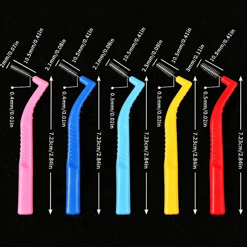 Set mit 10 Interdentalbürsten für Zahnspangen, L-förmige Interdentalbürsten für die Mundhygiene – Detail 8