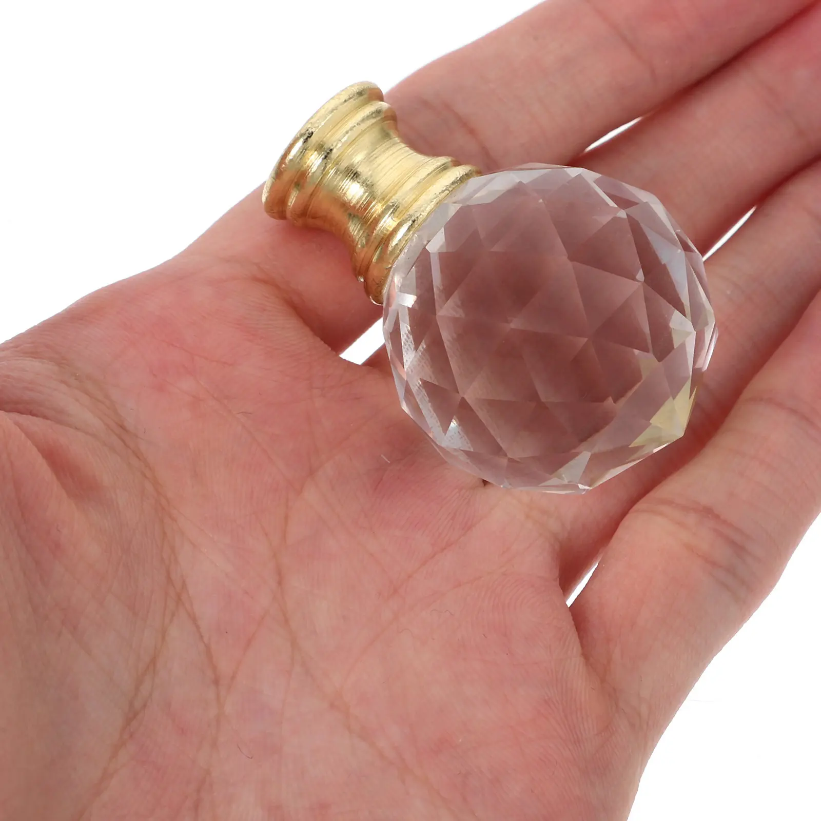 Crystal Lamp Finial Cap Knob Decorative Clear Lamp Finial Topper Easy Install for Table Floor Lamps Lighting Decoration
