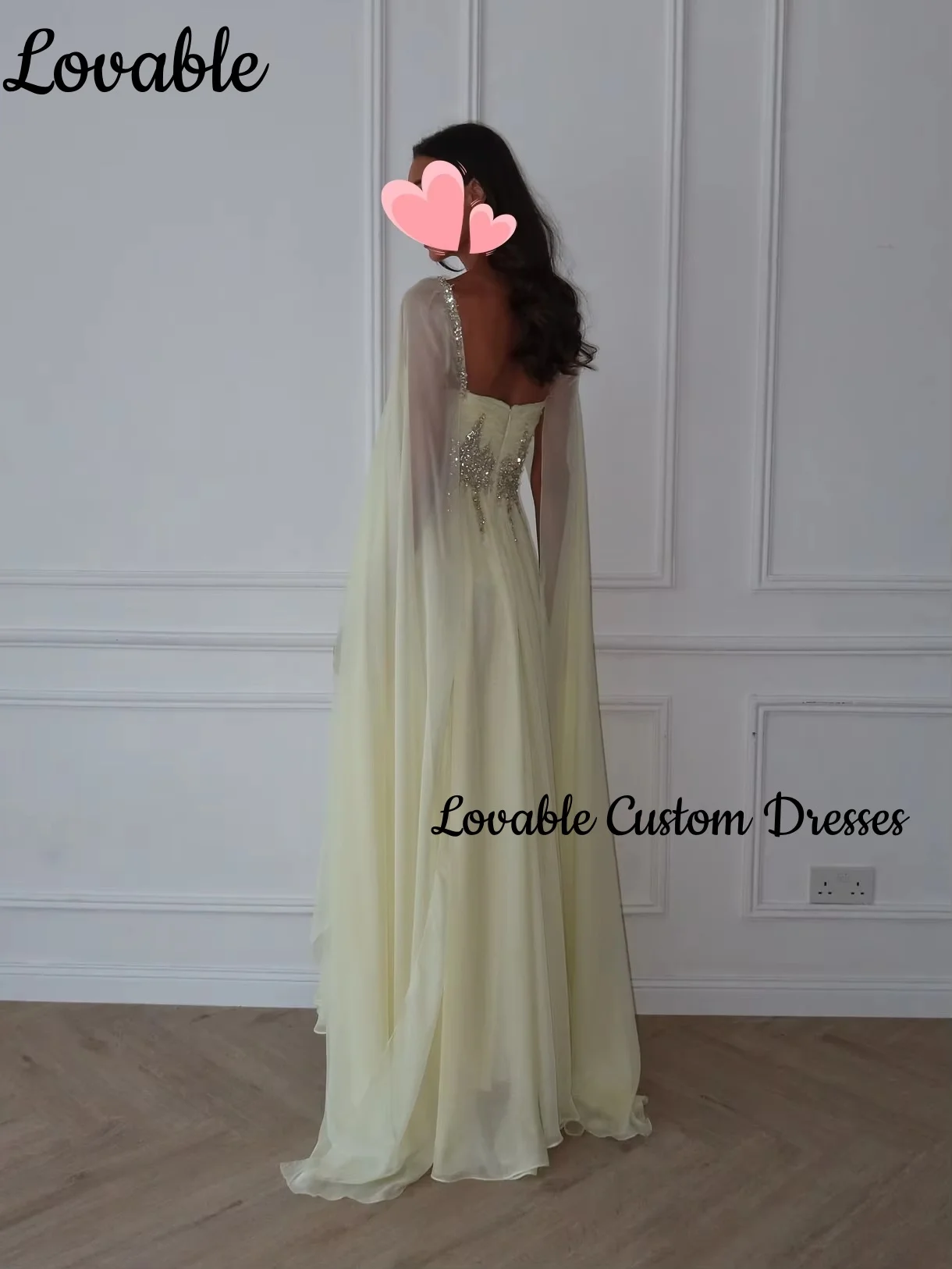 Vestido de festa de casamento personalizado, linha a, decote quadrado dividido, comprimento do chão, miçangas, vestidos de noite de luxo, zíper, vestidos amarelos