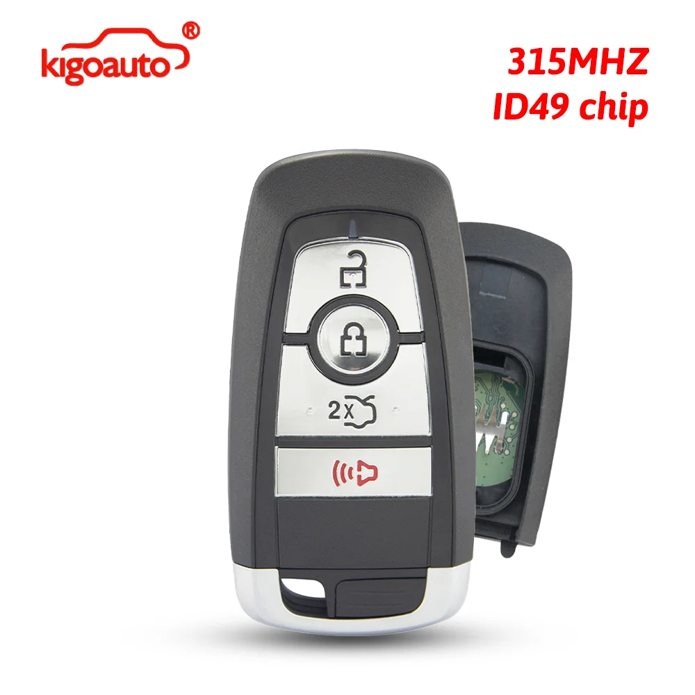 

kigoauto FCC M3N-A2C93142300 smart key 4 button 315MHZ ID49 chip for 2017-2022 Ford Edge Explorer Fusion Mustang PN 164-R8150