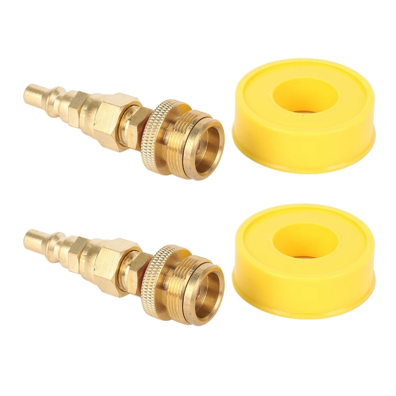 2X 1LB Propane Regulator Adapter,1In -20 Male Throwaway Cylinder To 3/8In Male Flare & 1/4In Quick Connect Plug Fitting