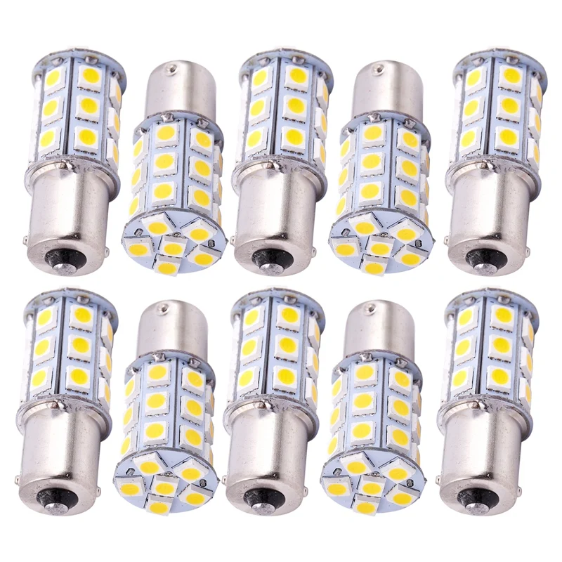10X Warm White 27 SMD LED 1156 1141 1003 RV Camper Trailer lampadine interne