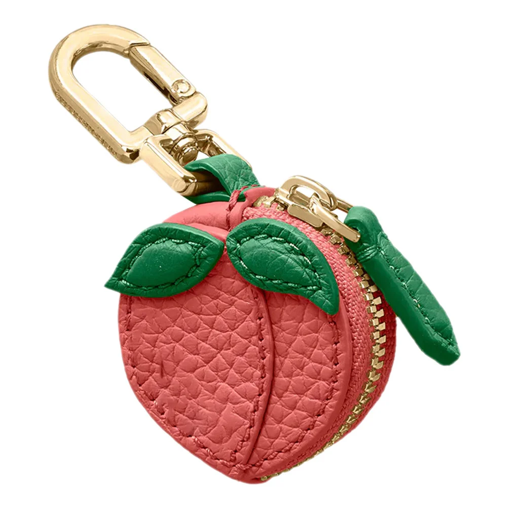 الخوخ على شكل عملة المفاتيح لطيف محفظة صغيرة للنساء الفاكهة سحر الحقيبة الفاكهة سحر محفظة نسائية للعملات المعدنية حقيبة محمولة ملحق- #1