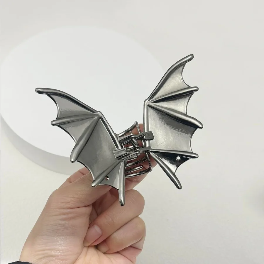 3 قطع كبيرة معدنية العنكبوت صافي الخفافيش اليد مشبك شعر مقاطع للنساء والفتيات سميكة طويلة الشعر نونسليب الهيكل العظمي مخيف باريت H #6