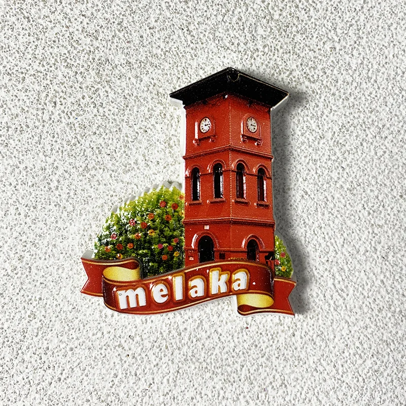 

Malaysia Malacca National Tourist Souvenir-Creative Building Refrigerator Magnet-Office, Home Kitchen Decoration