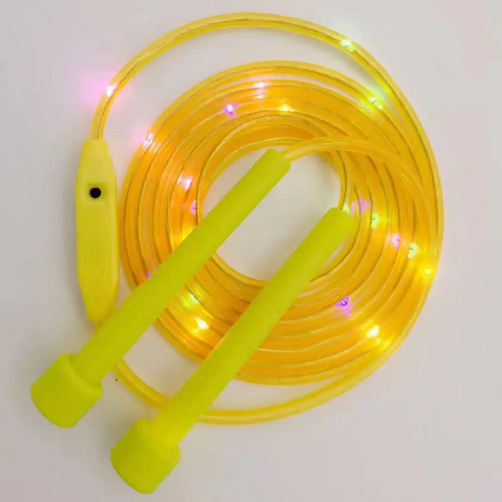 Children Skipping Rope with LED Colorful Light Battery-operated Comfortable Grip Electronic Luminous Jump Rope Fitness Equipment