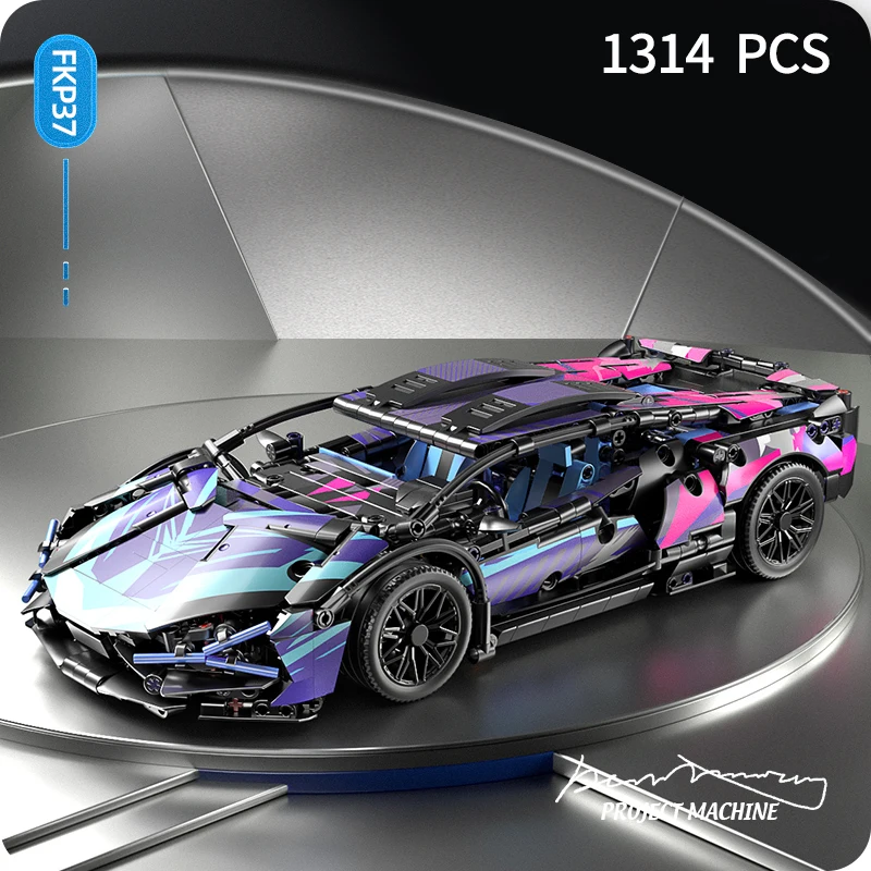 2024 HOT City Technical Punk Lamborghinis Super Sports Car Building Block Model Race Vehicle Assemble Bricks Toys For Boys Gifts