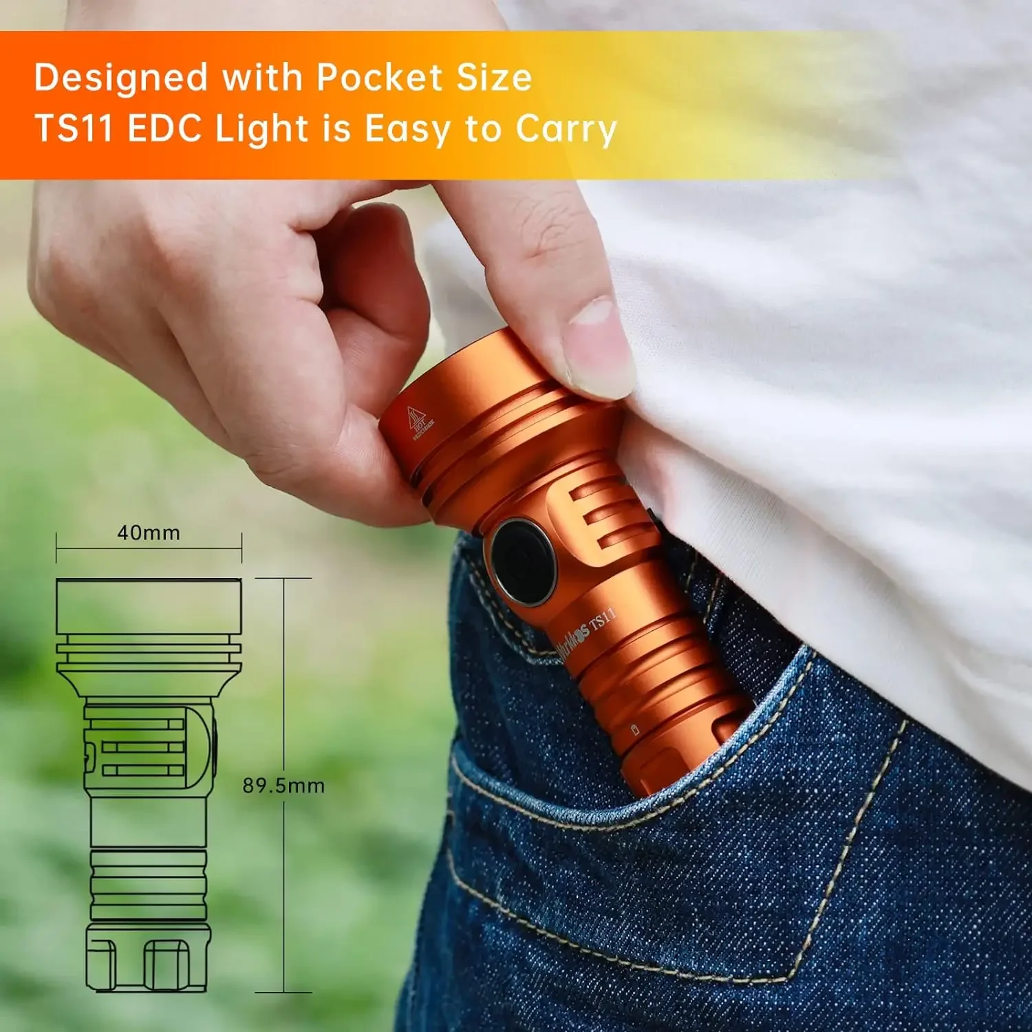 Wurkkos TS11 Mini 18350 مصباح يدوي USB C قابل لإعادة الشحن EDC SFT40 الشعلة قوية 2000LM RGB مساعد IP68 مقاوم للماء Anduril 2.0