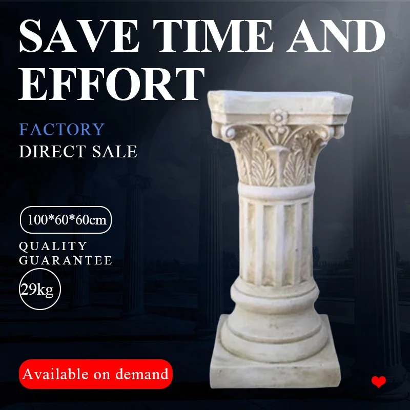 European-Style Roman Column Mold Flower Stand Pot Base for Outdoor Garden Courtyard Decorative Architectural Feature