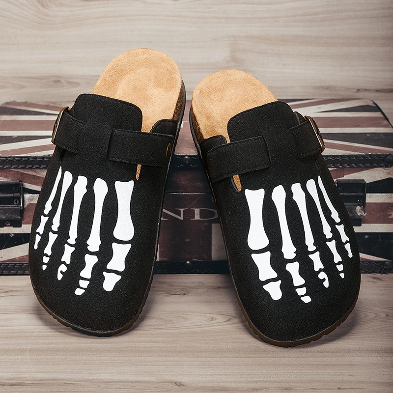 Neue modische Unisex-Hausschuhe mit runder Schnalle und halbgeschlossenem Design, attraktive und vielseitige Retro-Trend-Pantoffeln, einfach anzuziehen und auszuziehen, perfekt zum Ausgehen, modische Hausschuhe, bequeme Freizeitpantoffeln, für alle Jahreszeiten geeignet, Unisex-Stil – Detail 5