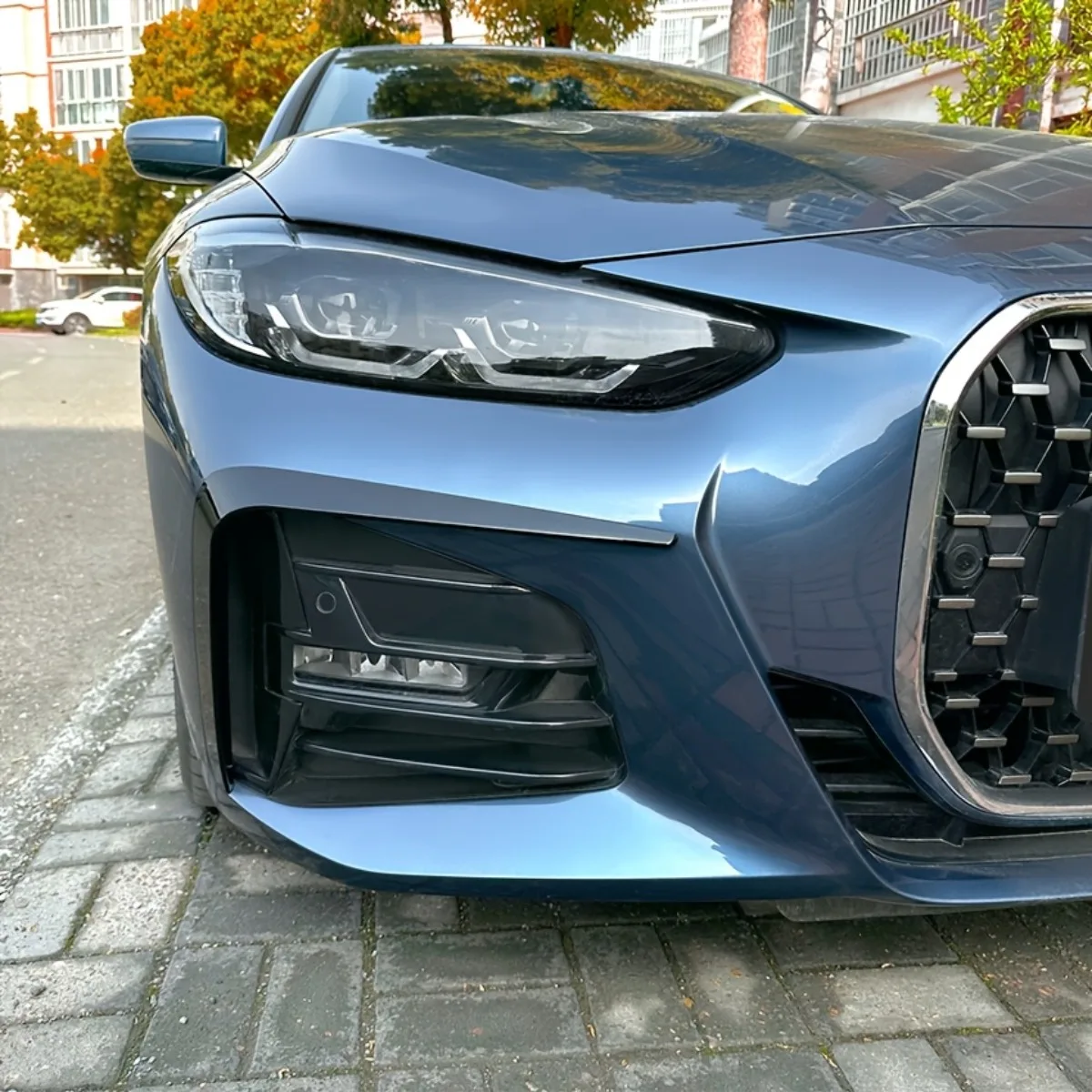 Frontstoßstangenlippe Splitter Lufteinlass Nebelscheinwerfergitter Zierblende für BMW 4er G22 G23 M Sport 2020+ Bodykit Tuning – Detail 3