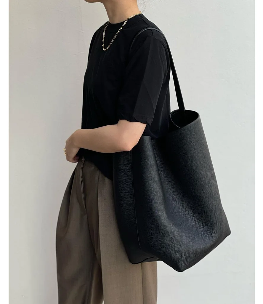 

Luxury High Quality Genuine Leather Bucket Bag Row Large Capacity Commuter Tote Bag Women's Shoulder Underarm Bag