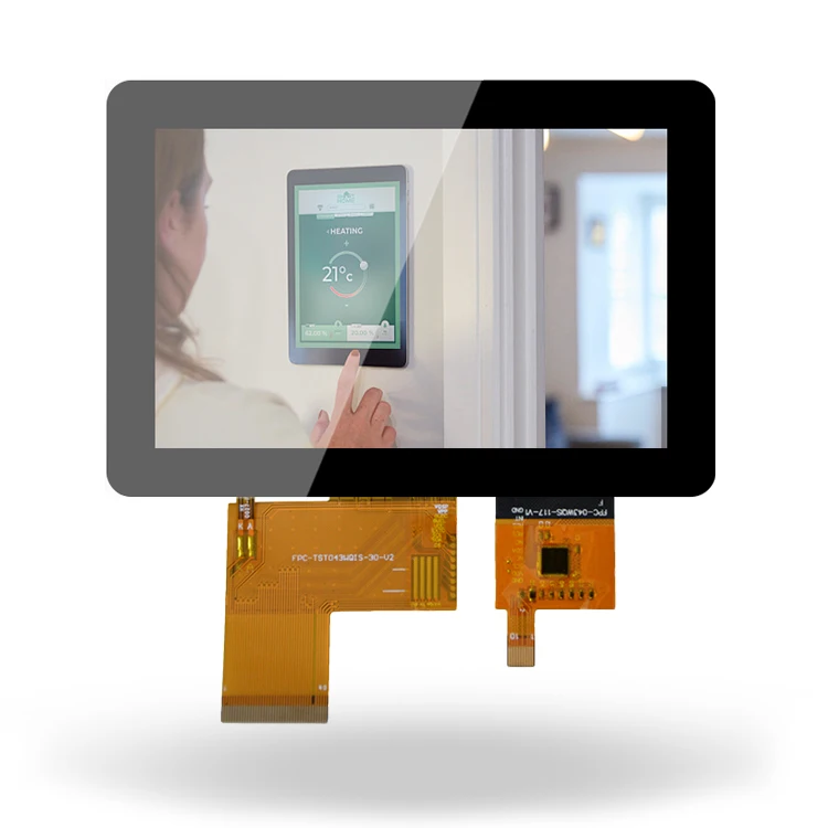 4.3 Inch LCD Display Module, 480x272 Resolution 300 Nits Capacitive Touch Screen for Smart Home Control Panel
