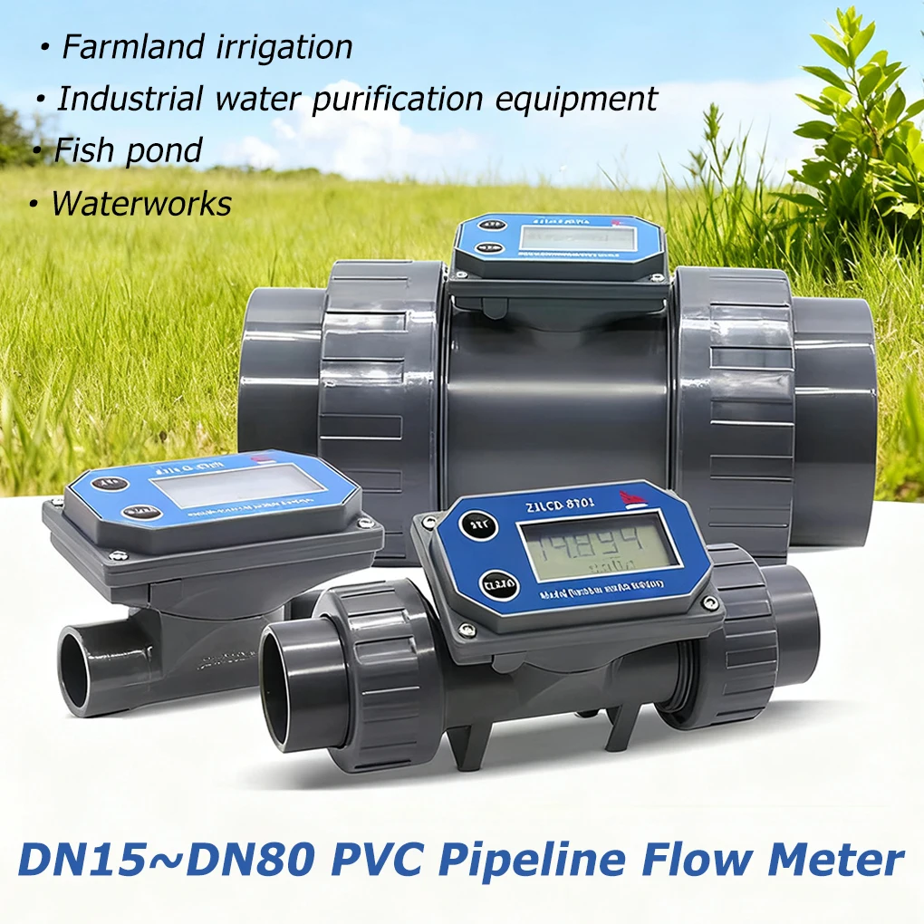 

Расходомер трубопровода из ПВХ, высокоточный цифровой интеллектуальный счетчик воды, ЖК-дисплей, датчик расхода для фермерского сада, инструменты для орошения