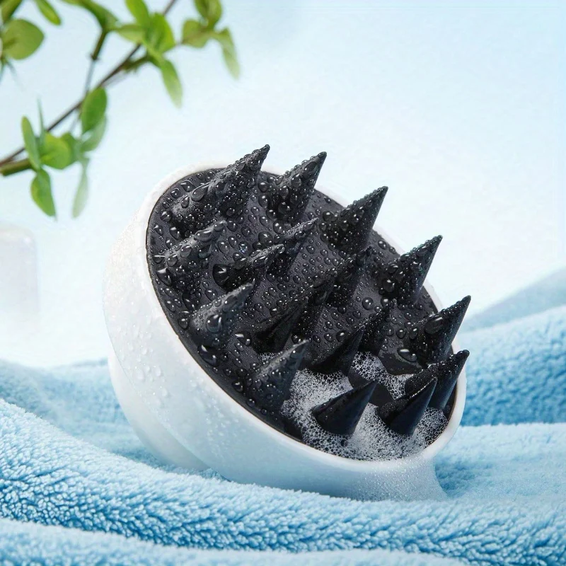 Silicone Shampoo Brush Head Scalp Massage Comb Clean The Scalp Thoroughly Body Massage Brush Bath Brush Salon Hairdressing Tool