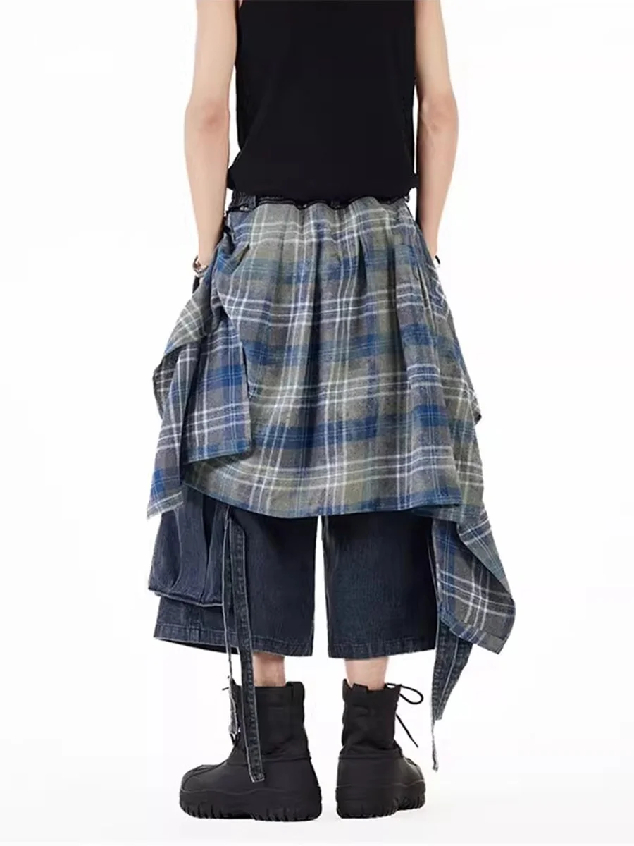 

Detachable Denim Capri Pants High Waist Wide Leg Casual Jeans for Women Summer Loose Fit ort orts Bamboo Blue Workwear