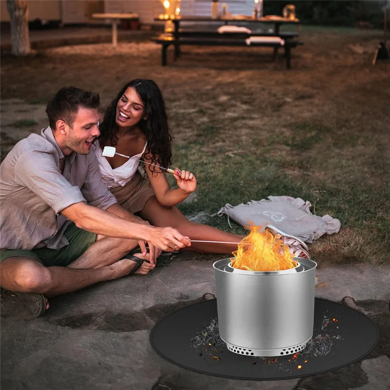 DHIPP-Fire Pit حصيرة لموقد منفرد النار على الوجهين مقاومة للحريق Firepit حصيرة المحمولة حفرة النار وسادة لسطح السفينة فناء حماية حصيرة 14