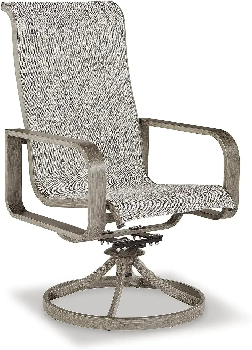 

A Beach Front Contemporary Outdoor Sling Swivel Chair 2 Count Gray Contemporary Design Stylish and Durable