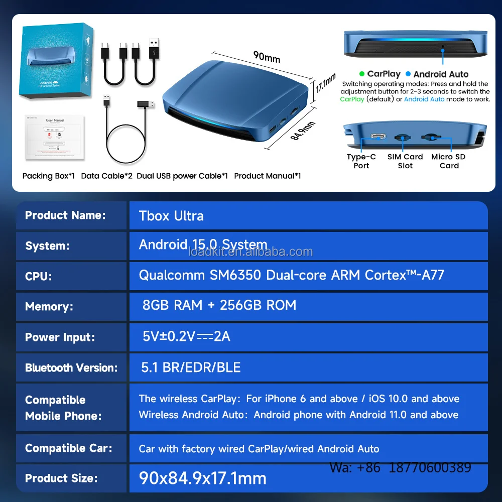 OEM Factory Carlinkit Carplay Screen Wireless Universal Smart Module CarPlay Adapter Android Auto Adapter for Netflix Youtube