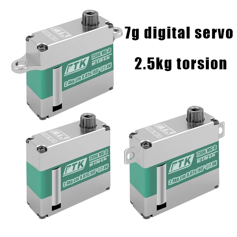 PTK 7306 MG-D 7g digital metal servo DLG, F5B F5L F3D F3K RC servo programmable mini servo  KST x06 same level