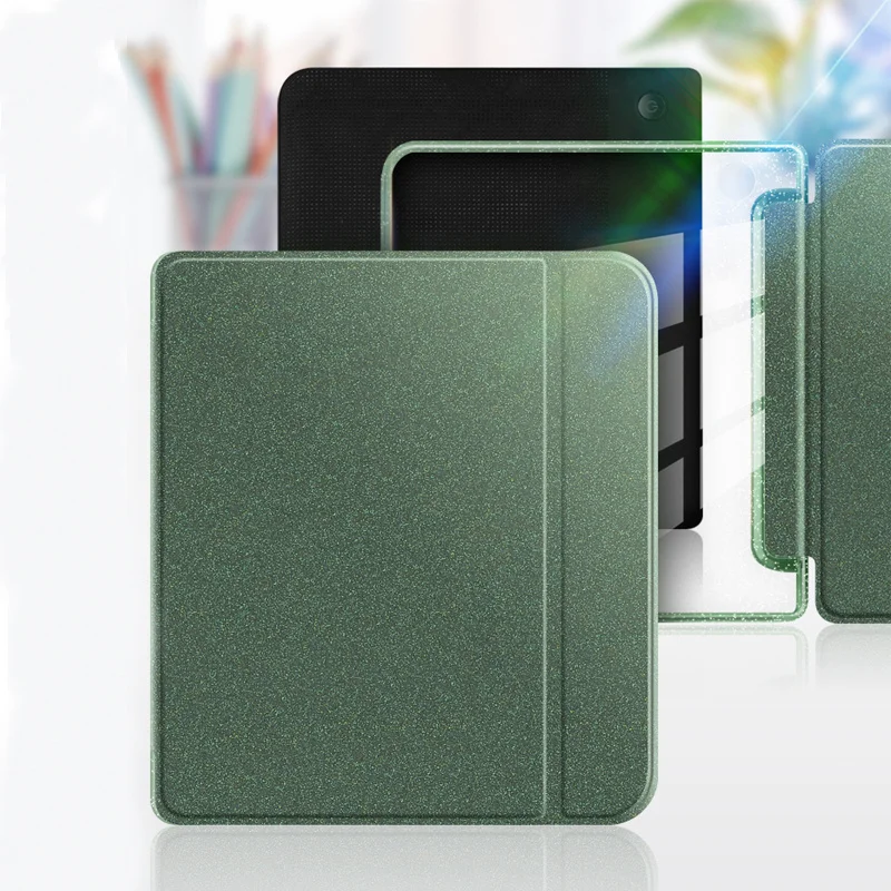 Slim PU Leather Cover For KOBO Libra Colour 2024 Libra 2 2021 7'' N428 N418 Smart Case Gittering Clear Acrylic Back Funda Cover