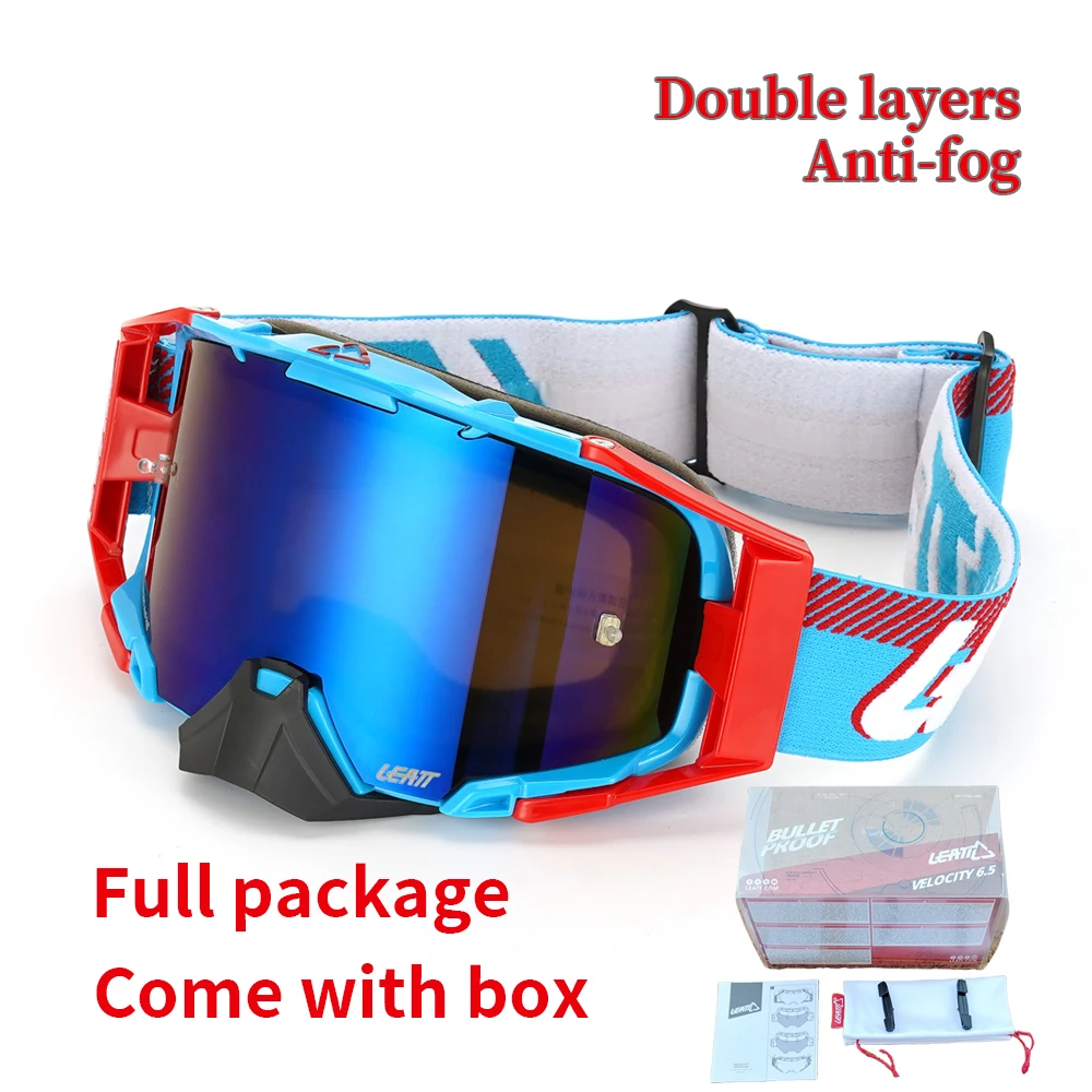 Leatt Moto MX Goggles Velocity 6.5 Double Layer Anti Fog Motocross Glasses MTB ATV DH Enduro Racing Ski Goggle With Full Package