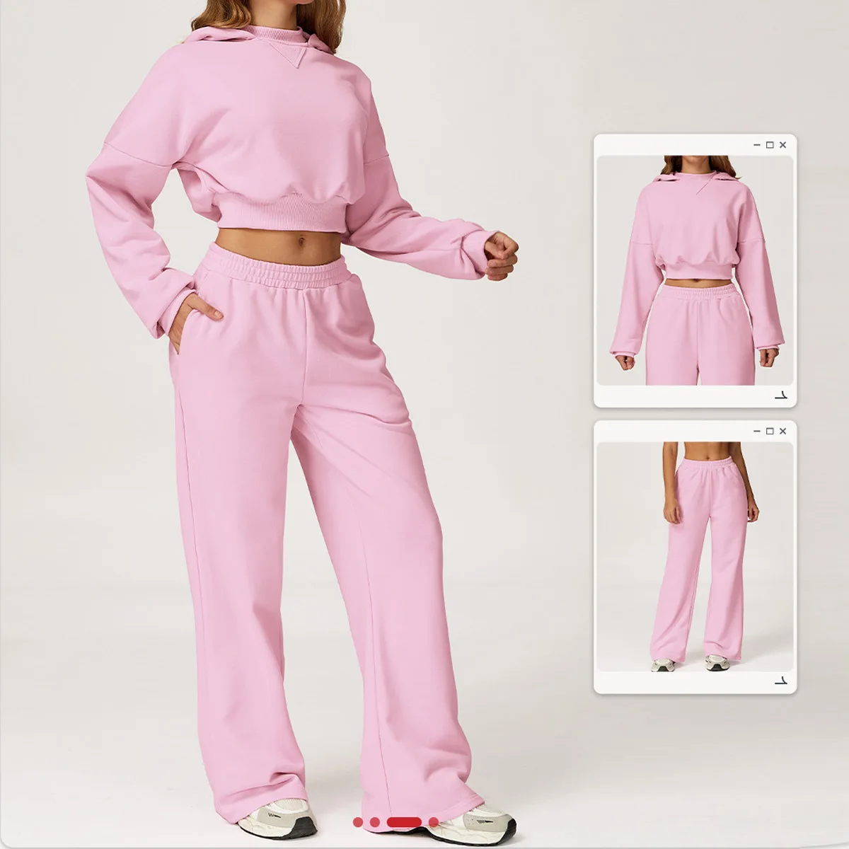 Winter Sportswear Set Women 2 Piece Set Hoodies and Pants Hoodies Set Clothes Sports Suit Fashion Elastic Pants Female Two Piece