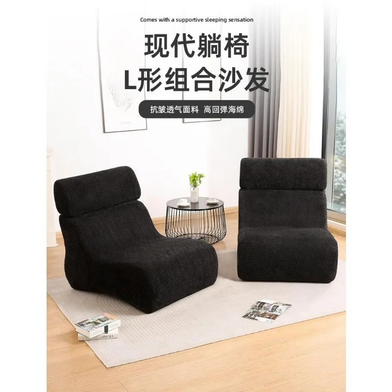 أريكة سحابة معيارية لغرف المعيشة الصغيرة – مقعد Loveseat مستلق مخملي ناعم على شكل حرف L مع عثماني #5