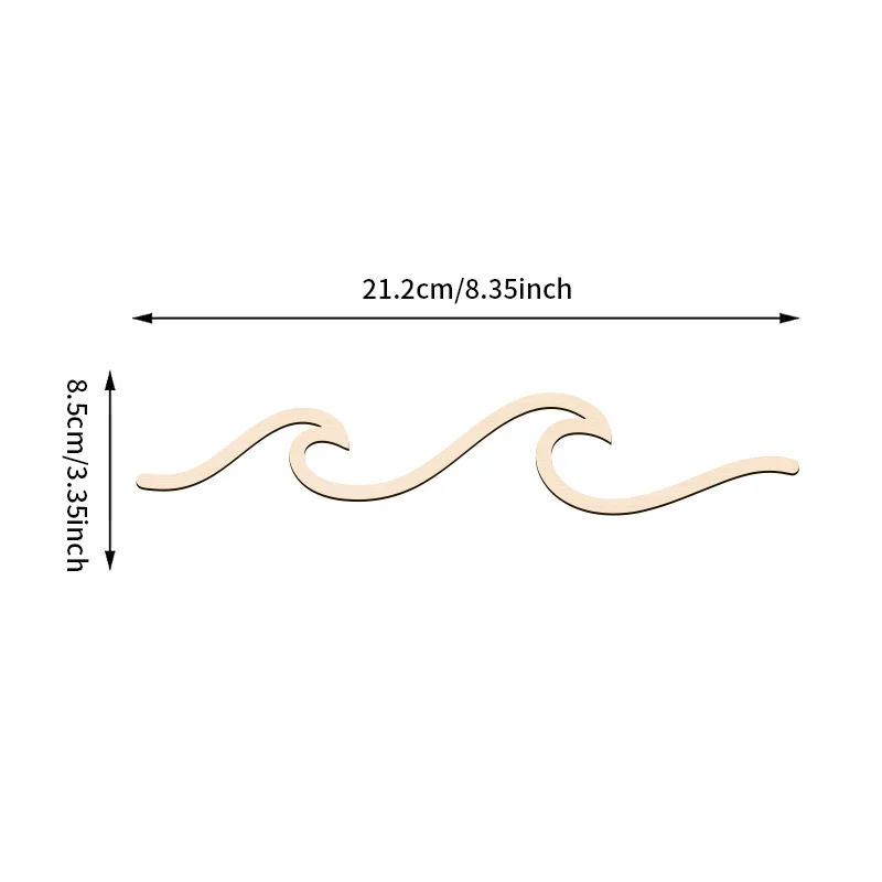 NUBECOM Wave Art Wooden Wall Decor Minimalist Line Wave Wall Stickers for Summer Home Room Office Wood Wall Line Art Decoration view 6