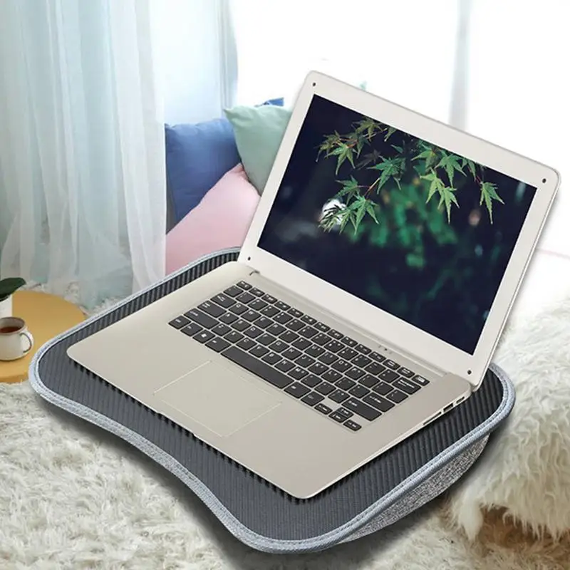 Computador Portátil Lap Desk, Laptop com Almofada Macia, Almofada, Escrita, Bandeja Acolchoada, Punho, Trabalho e Jogo no Sofá