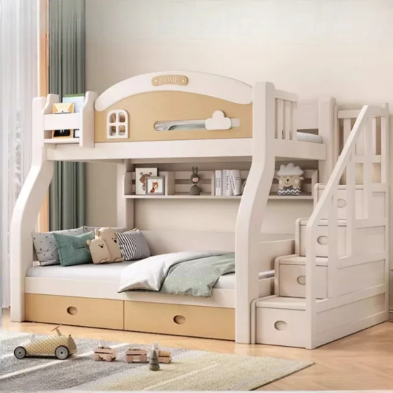 

Headboard Storage Bunk Bed Drawers Luxury Children Frame Kids Bunk Bed Nordic Modern Unique Cama Infantil Bedroom Furniture