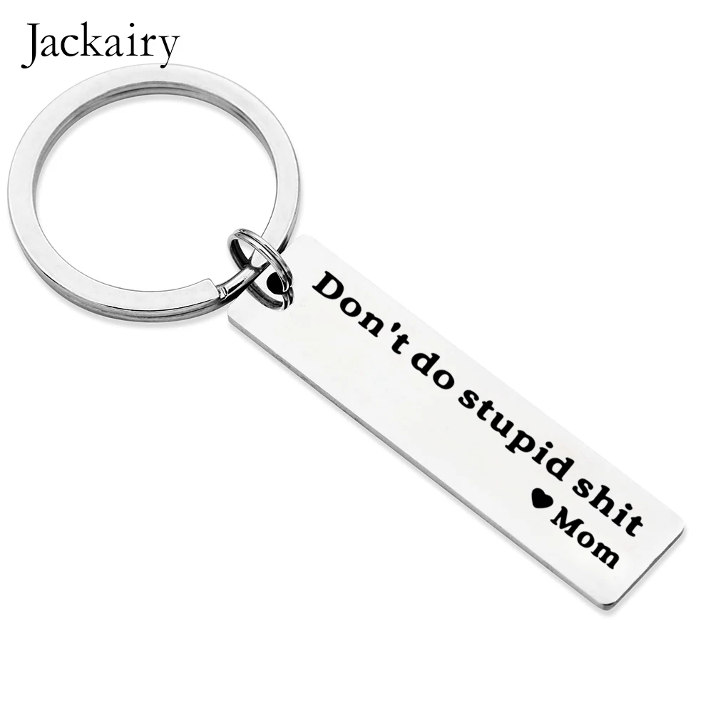 Funny Keychain Gift for Son and Daughter Don't Do Stupid Shit Inspirational Pendant Necklace Graduation Birthday Christmas Gifts