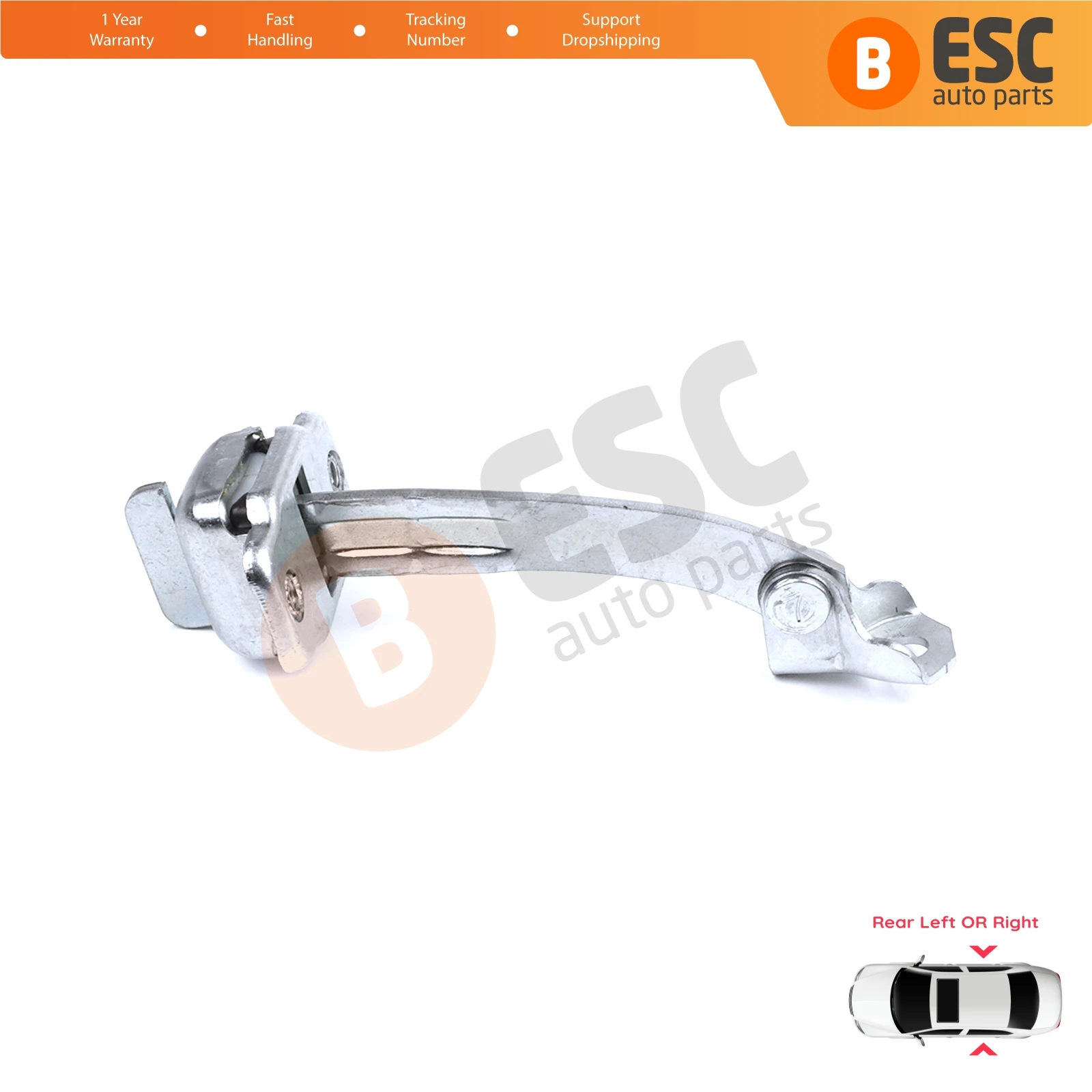 EDP1333 Rear Door Hinge Stop Check Strap Limiter for Citroen C1 Peugeot 107 Toyota Aygo 2005-2014 5-Door HB 9181J6