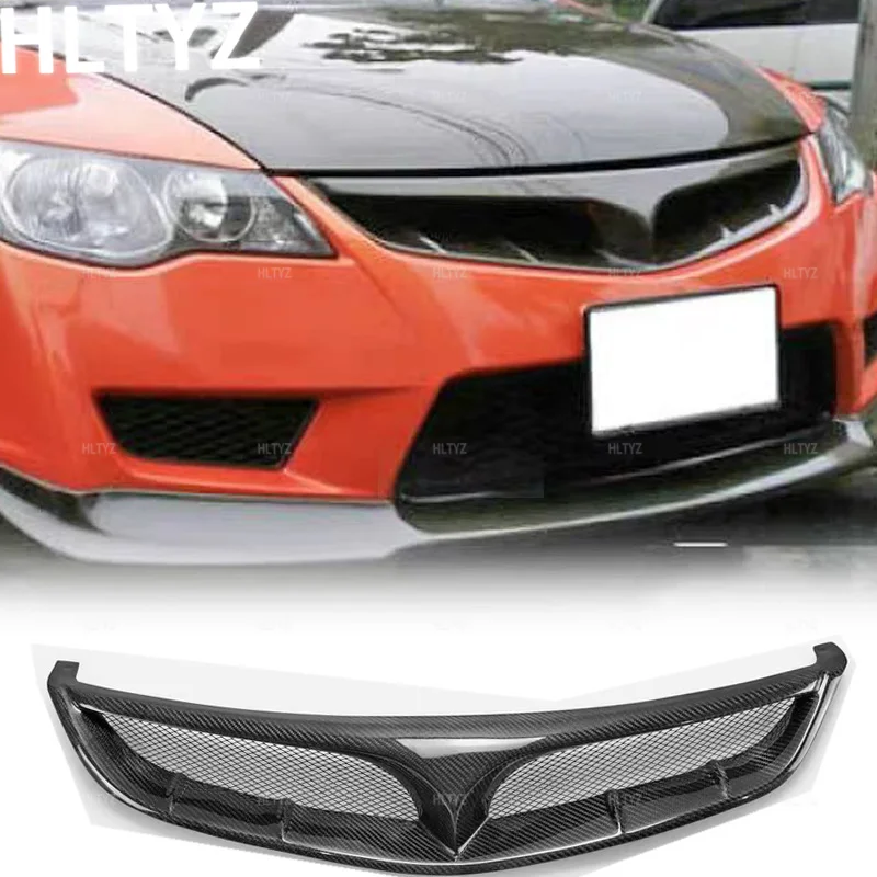 For 2006-2011 Honda Civic FD2 front grille racing grille glass fiber/carbon fiber upper bumper engine hood mesh body kit mesh - view 3