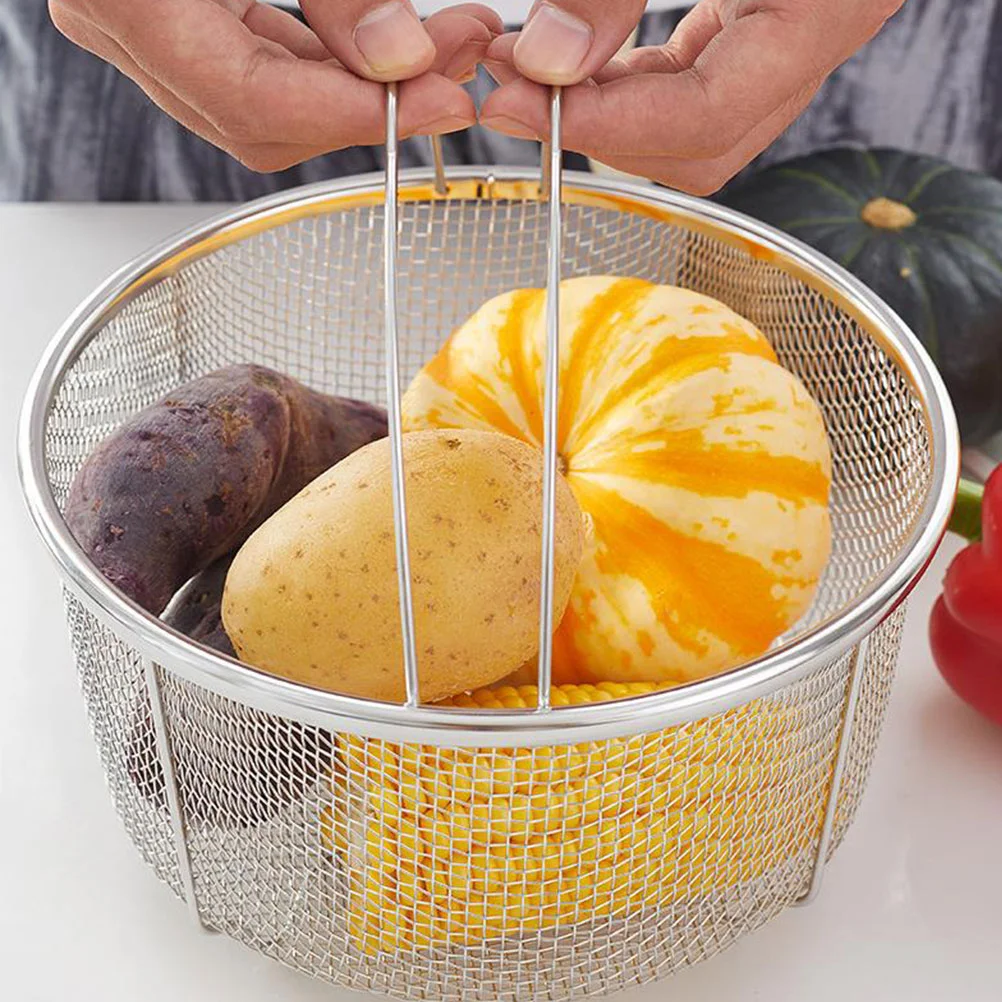 

Fruit Sink Multifunctional Frying Basket Crisps Air Fryer Fruits Stainless Steel Kitchen Draining