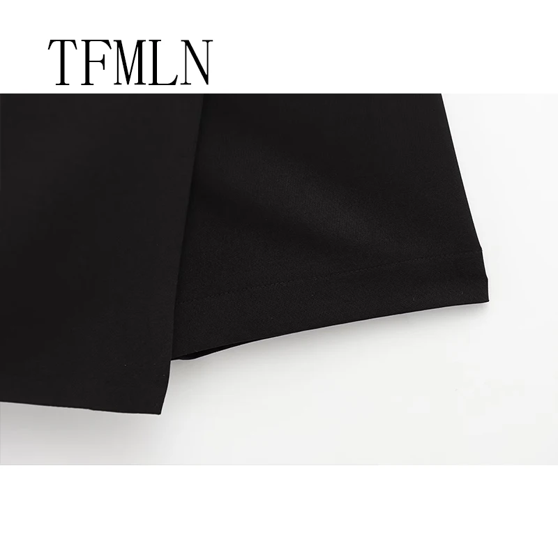 TFMLN جديد أزياء النساء السراويل تنورة السببية الجانب سستة البسيطة السراويل مع حزام التنانير خمر عالية الخصر الشارع الشهير السراويل التنانير